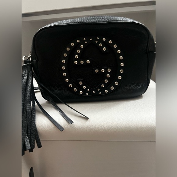 COPY - AUTHENTIC Gucci Soho Disco Bag – Black Pebbled Leather - Picture 1 of 8